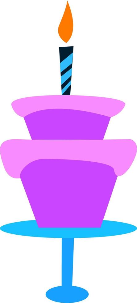 rosa kaka med körsbär dekoration vektor eller Färg illustration