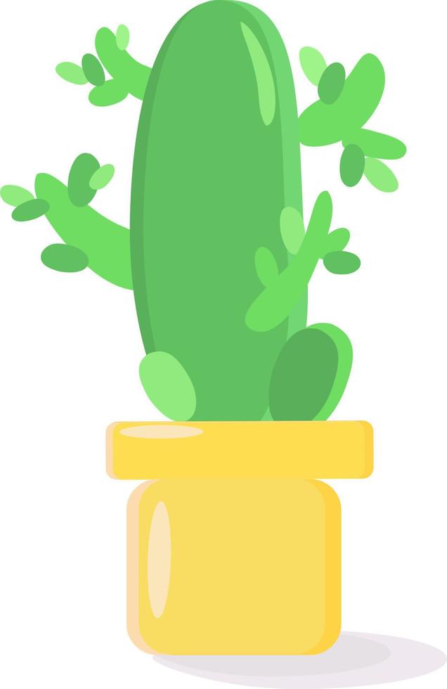 Kaktus im Topf, Illustration, Vektor auf weißem Hintergrund.