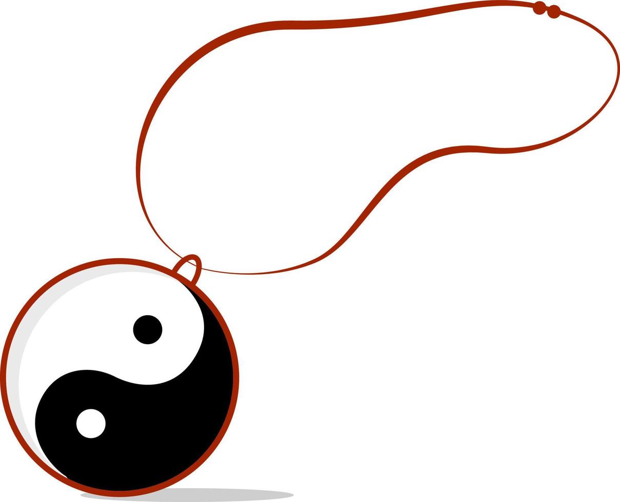 Yin-Yang-Amulett, Illustration, Vektor auf weißem Hintergrund.