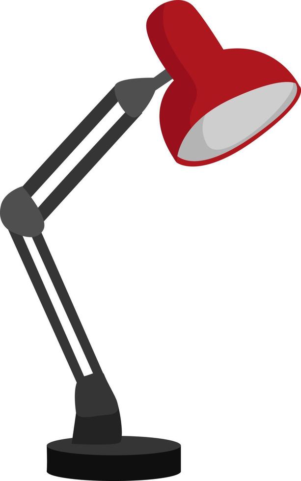 rote Tischlampe, Illustration, Vektor auf weißem Hintergrund