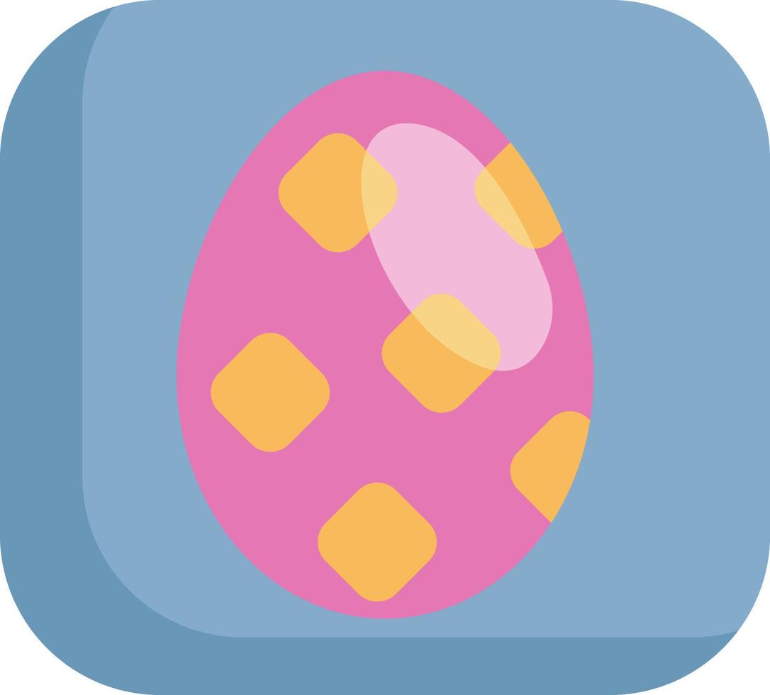 rosa påsk ägg med gul detaljer, illustration, vektor på en vit bakgrund.