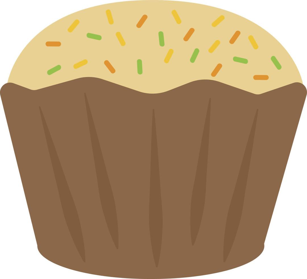 gelber Cupcake, Illustration, Vektor auf weißem Hintergrund.