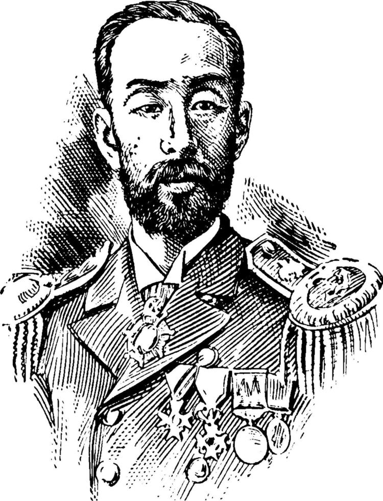 Admiral Heihachiro Togo, Vintage Illustration vektor