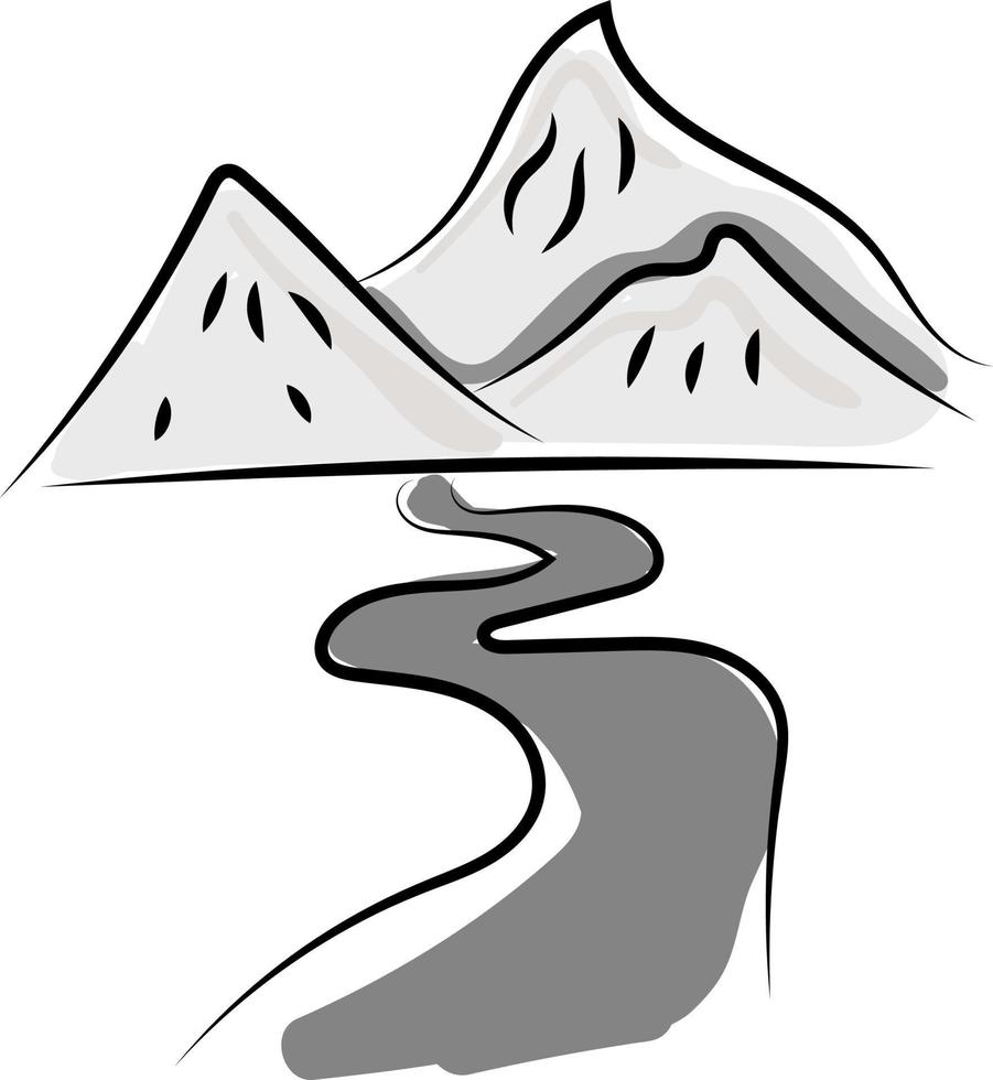 Berge, Illustration, Vektor auf weißem Hintergrund.