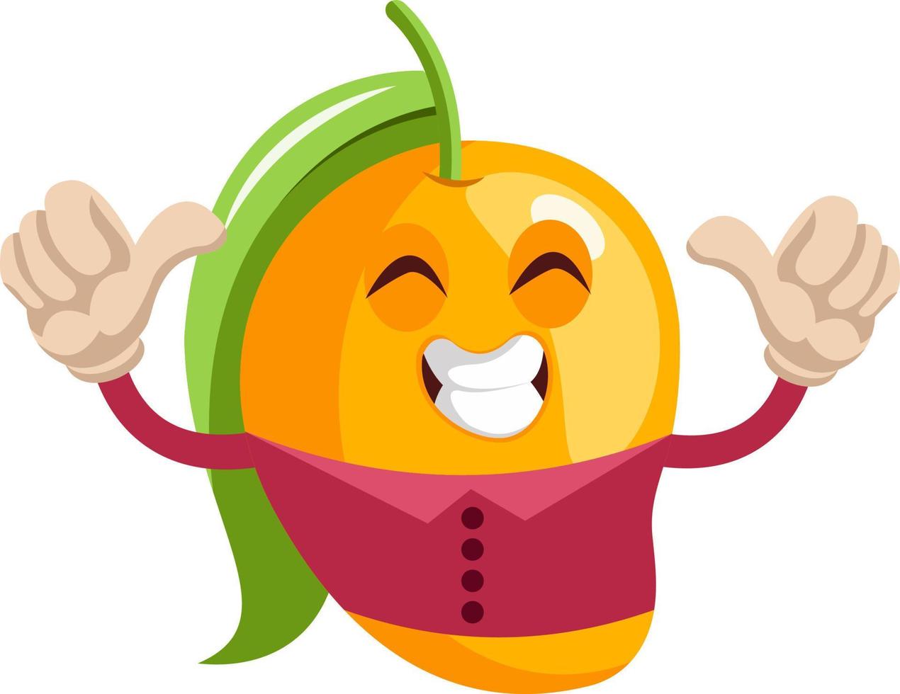 Happy Mango, Illustration, Vektor auf weißem Hintergrund.