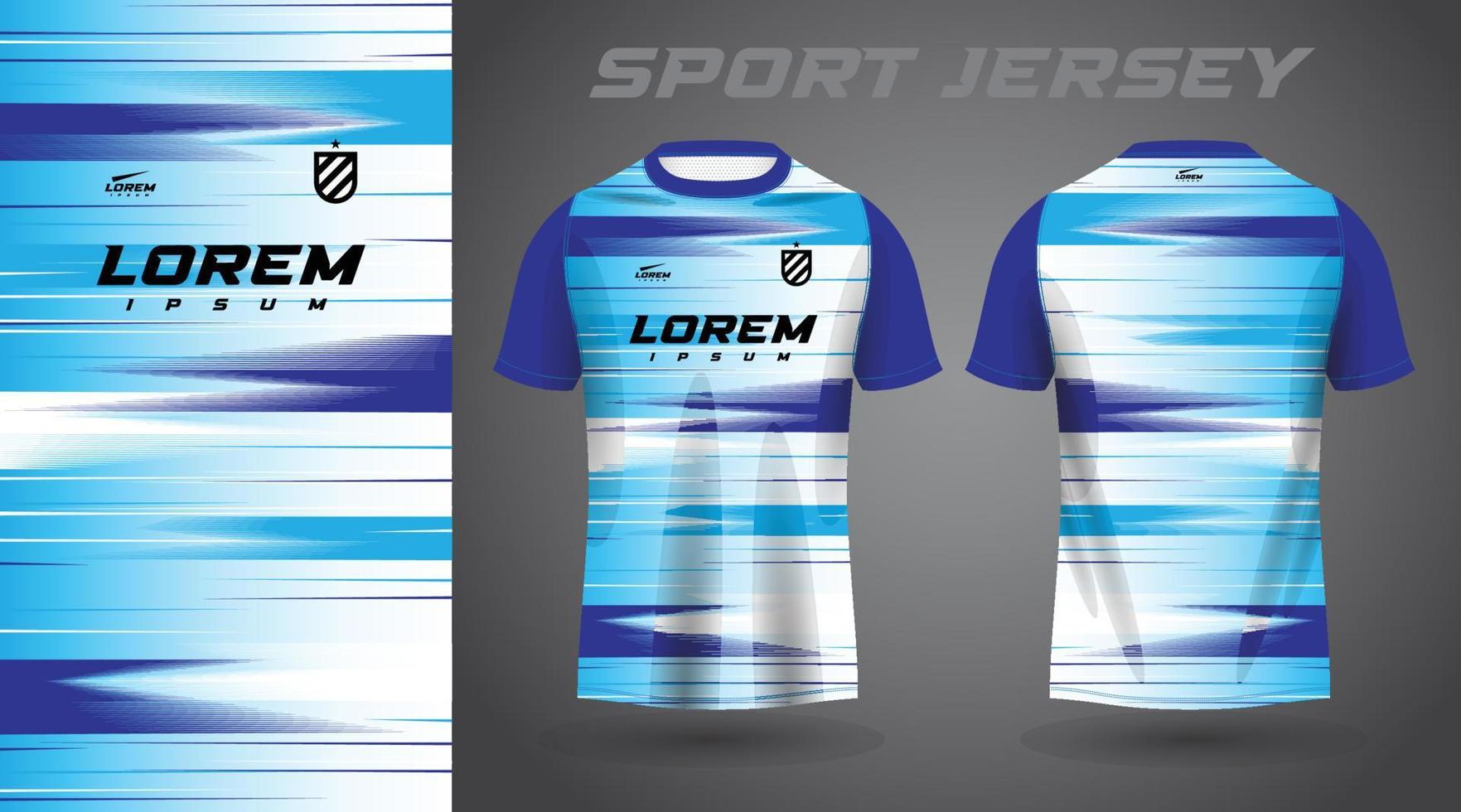 blå skjorta sport jersey design vektor