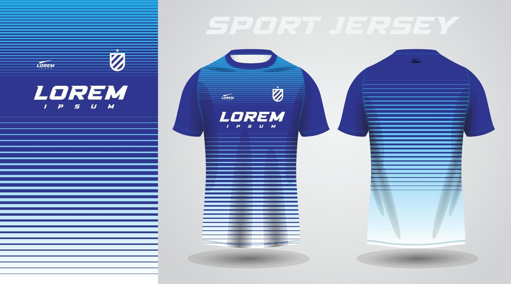 blå skjorta sport jersey design vektor