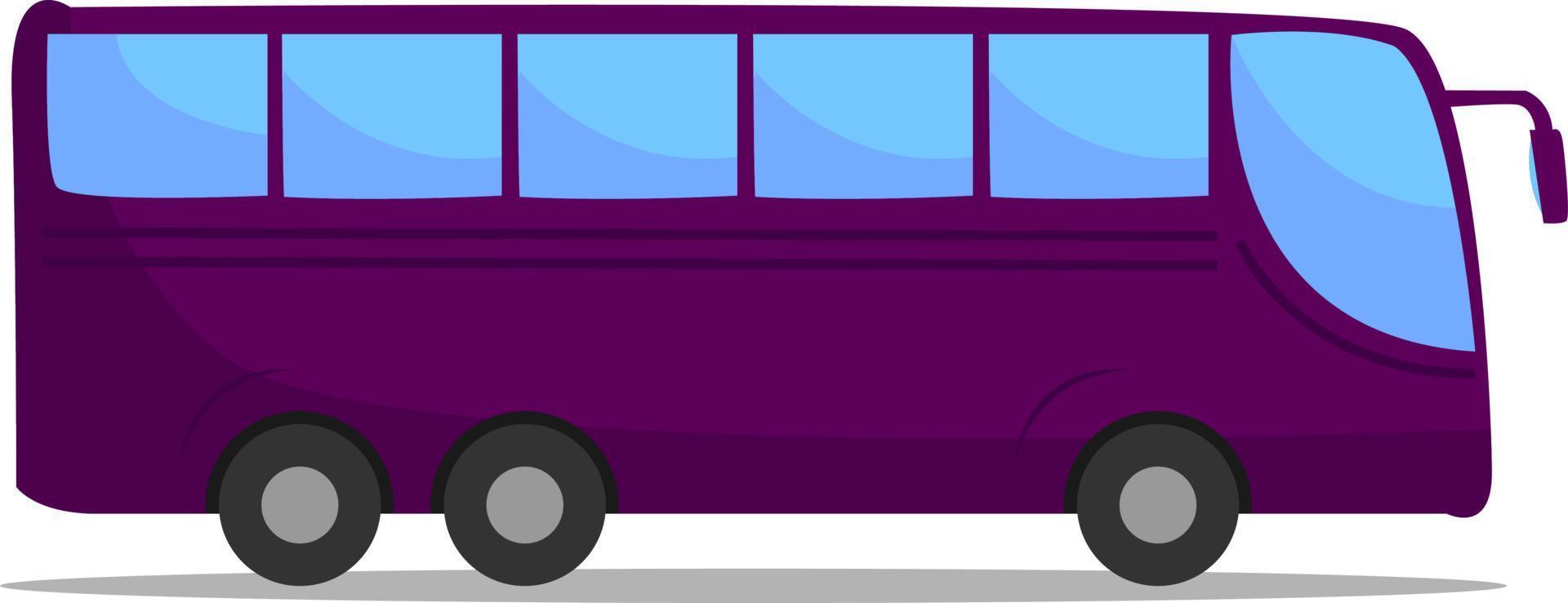 Lila Bus, Illustration, Vektor auf weißem Hintergrund.