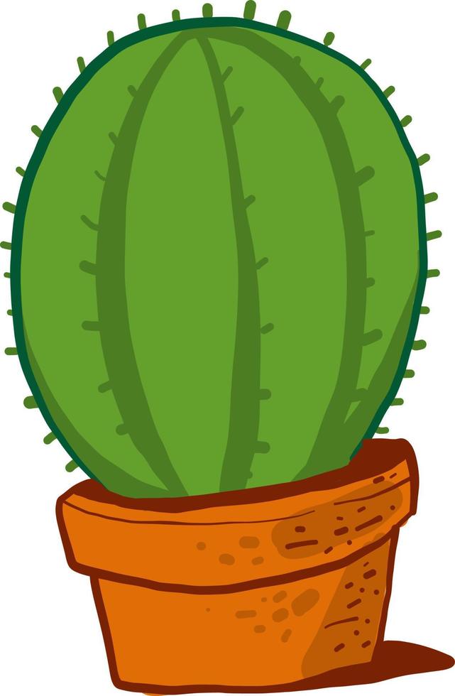 stor kaktus i orange pott , illustration, vektor på vit bakgrund