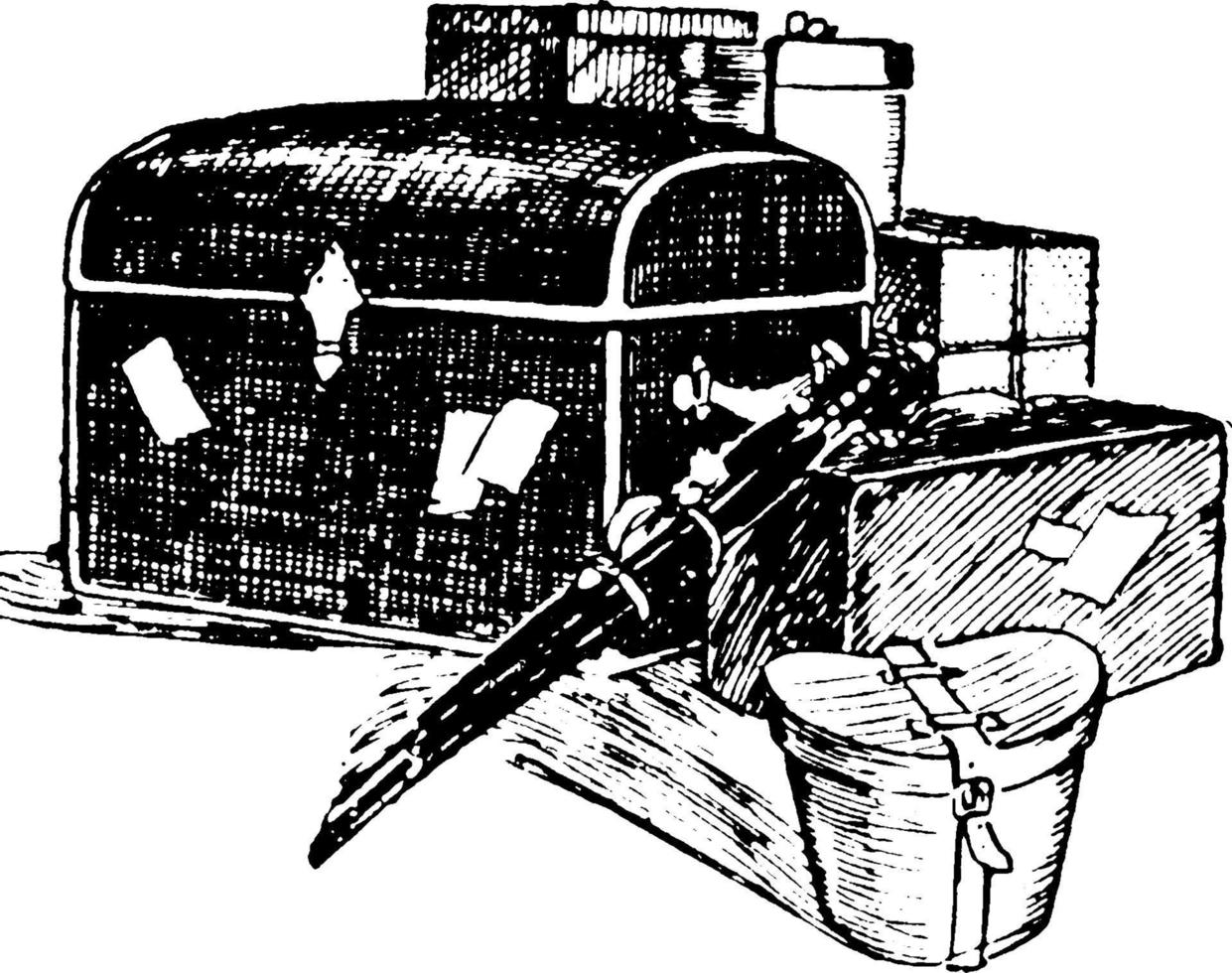 bagage, årgång illustration vektor