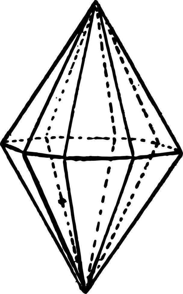 ditetragonal pyramid årgång illustration. vektor