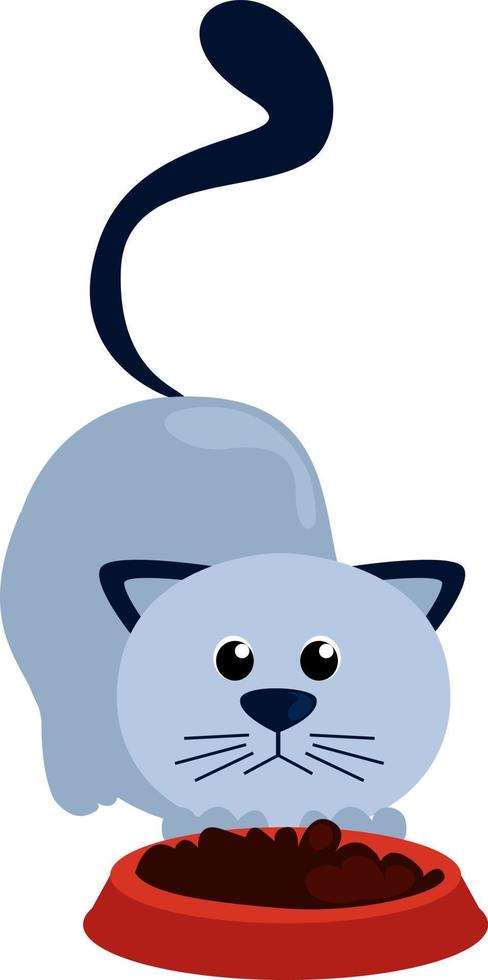 blaue Katze, Illustration, Vektor auf weißem Hintergrund.
