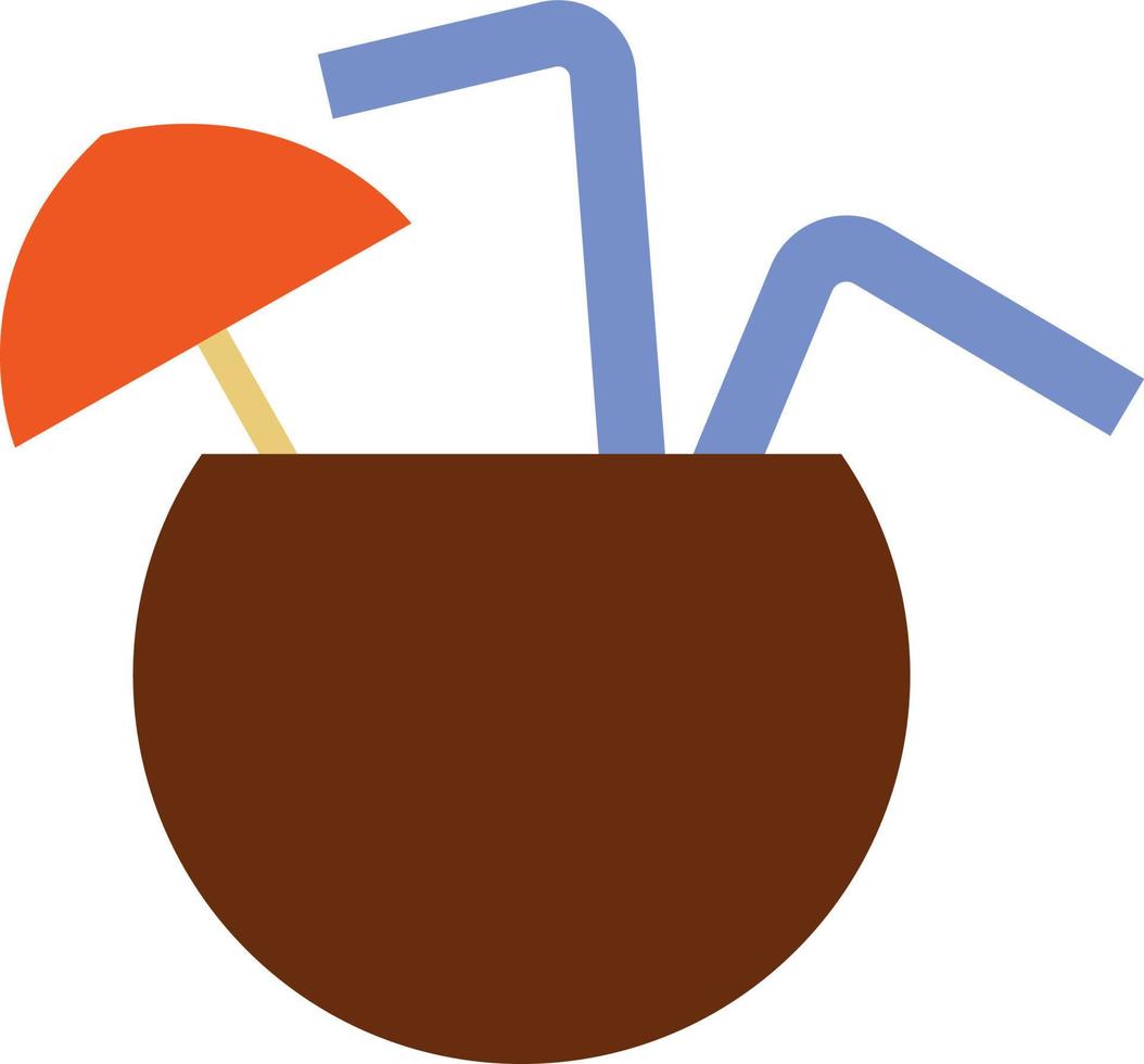 kokos dryck, ikon illustration, vektor på vit bakgrund