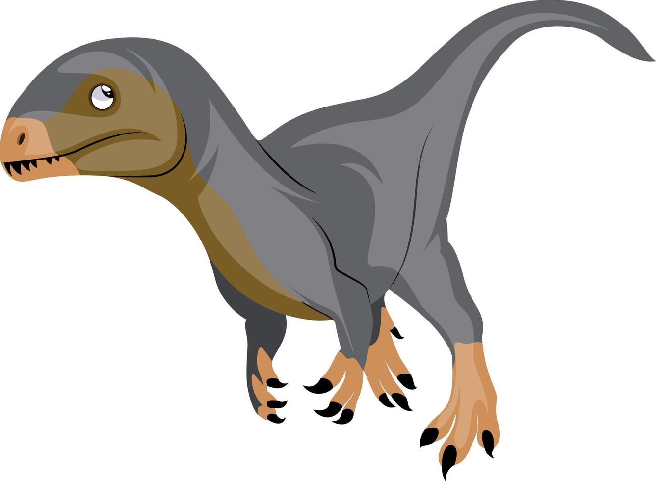 brauner grauer Dinosaurier, Illustration, Vektor auf weißem Hintergrund.