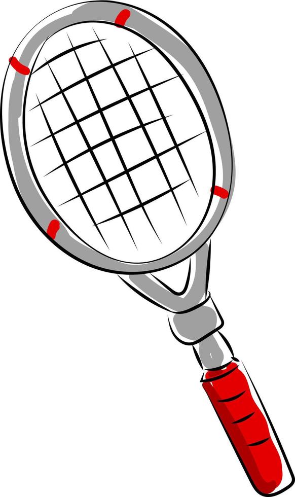 Tennisschläger, Illustration, Vektor auf weißem Hintergrund.