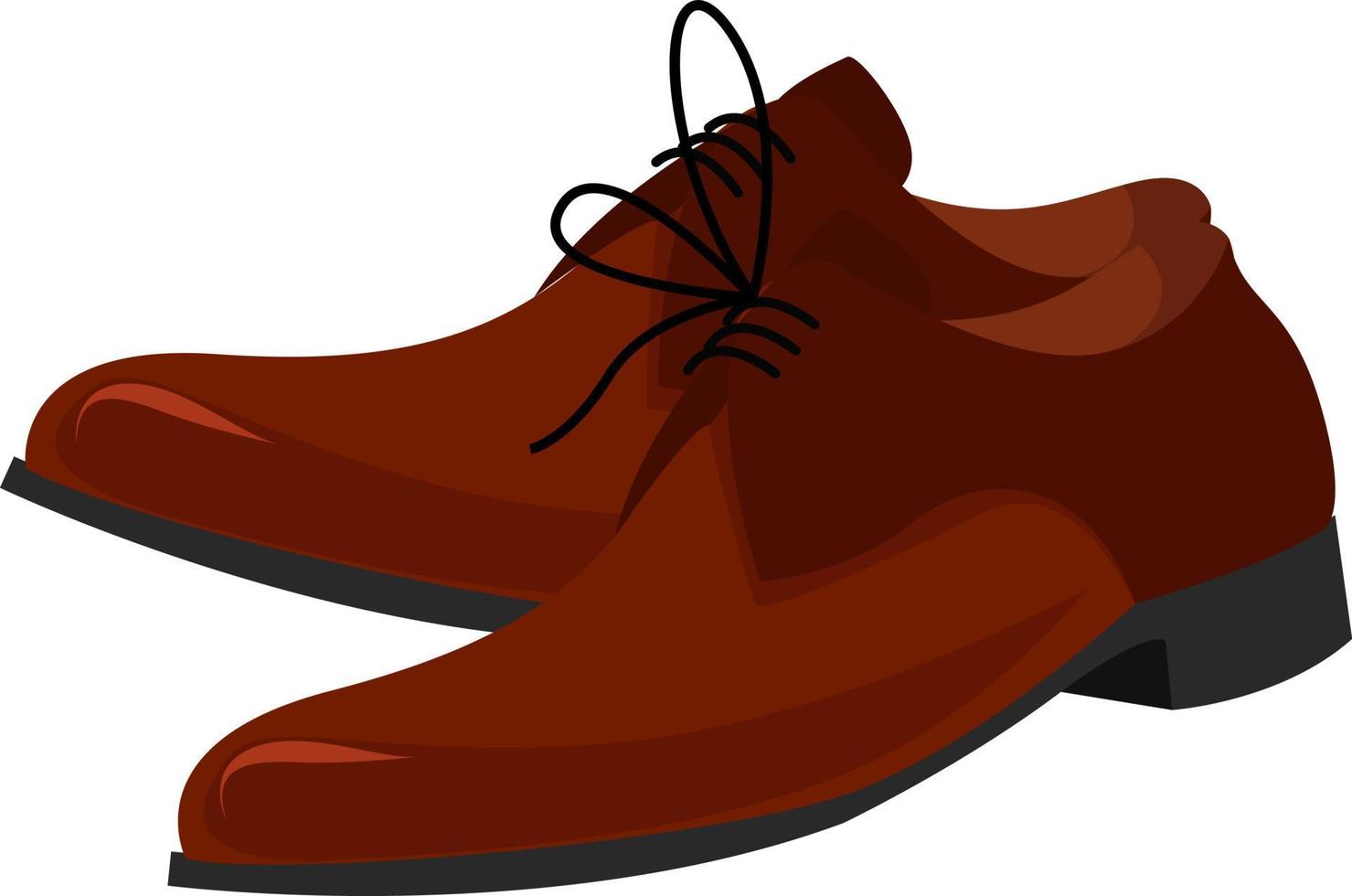 braune Herrenschuhe, Illustration, Vektor auf weißem Hintergrund