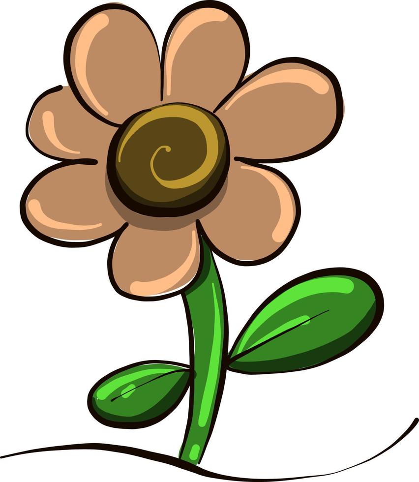 braune Blume, Illustration, Vektor auf weißem Hintergrund