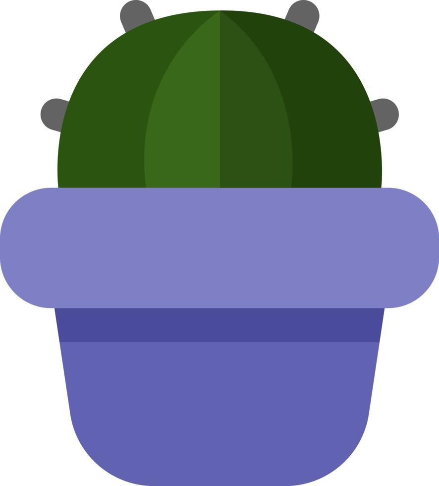Melocactus in einem lila Topf, Symbolabbildung, Vektor auf weißem Hintergrund