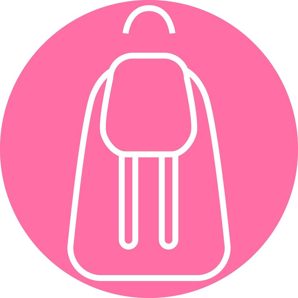 små rosa ryggsäck, illustration, vektor på en vit bakgrund.