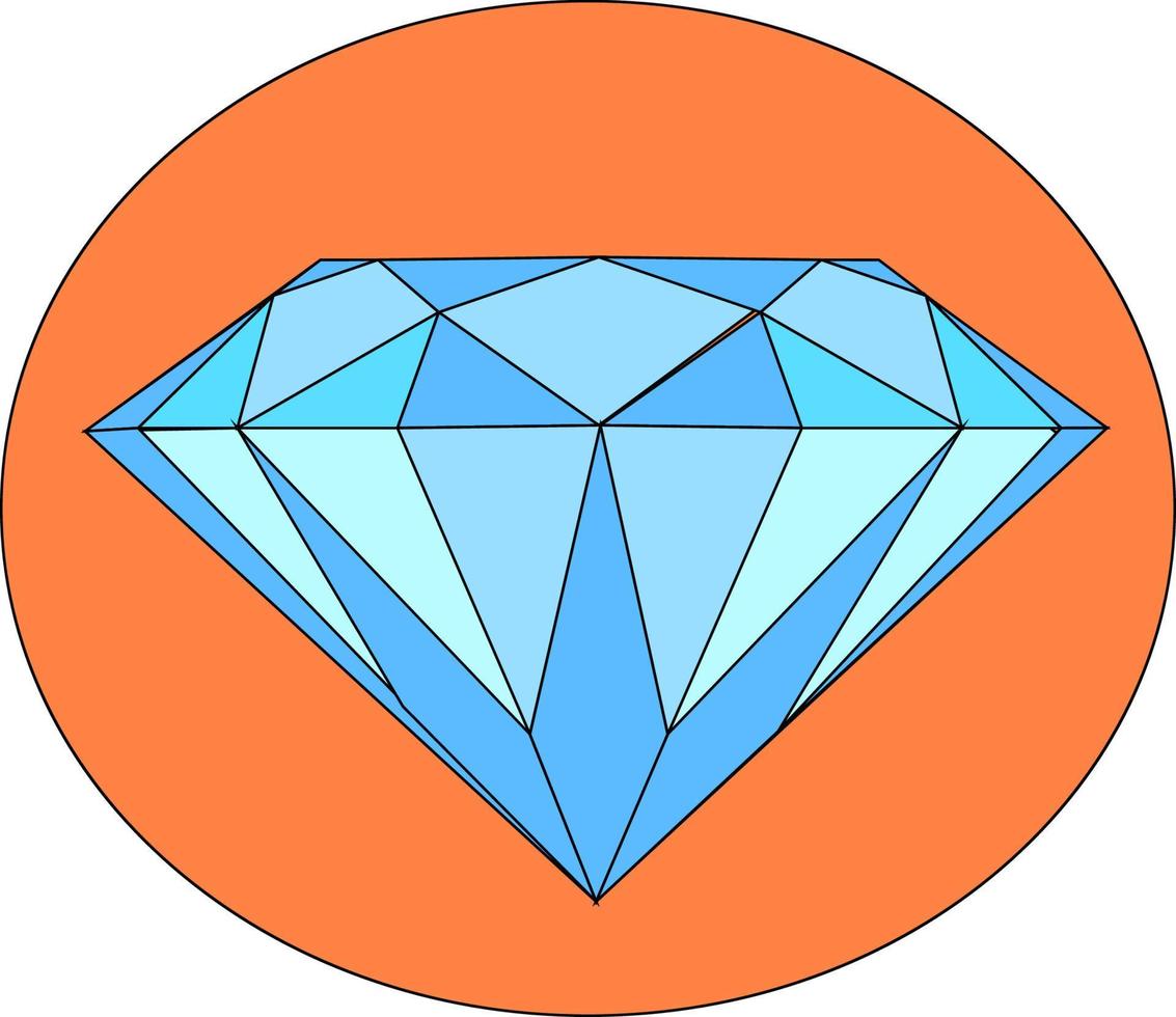 großer Diamant, Illustration, Vektor auf weißem Hintergrund.