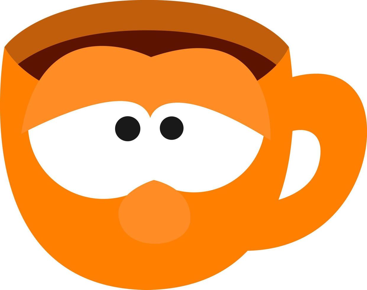 einfache orange Tasse, Illustration, Vektor auf weißem Hintergrund.