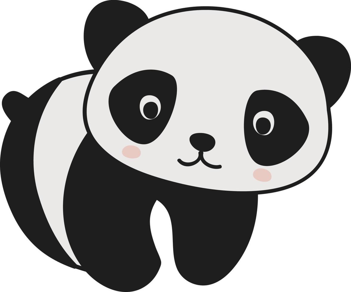 söt bebis panda, illustration, vektor på vit bakgrund.