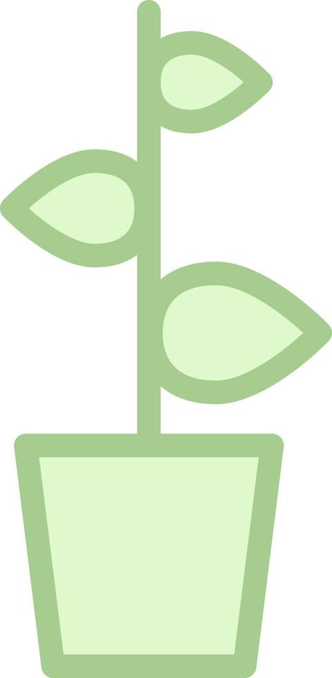 grön växt i pott, illustration, vektor på en vit bakgrund.