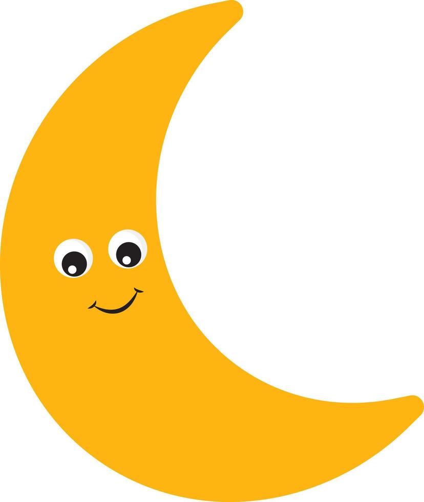 Happy Moon, Illustration, Vektor auf weißem Hintergrund