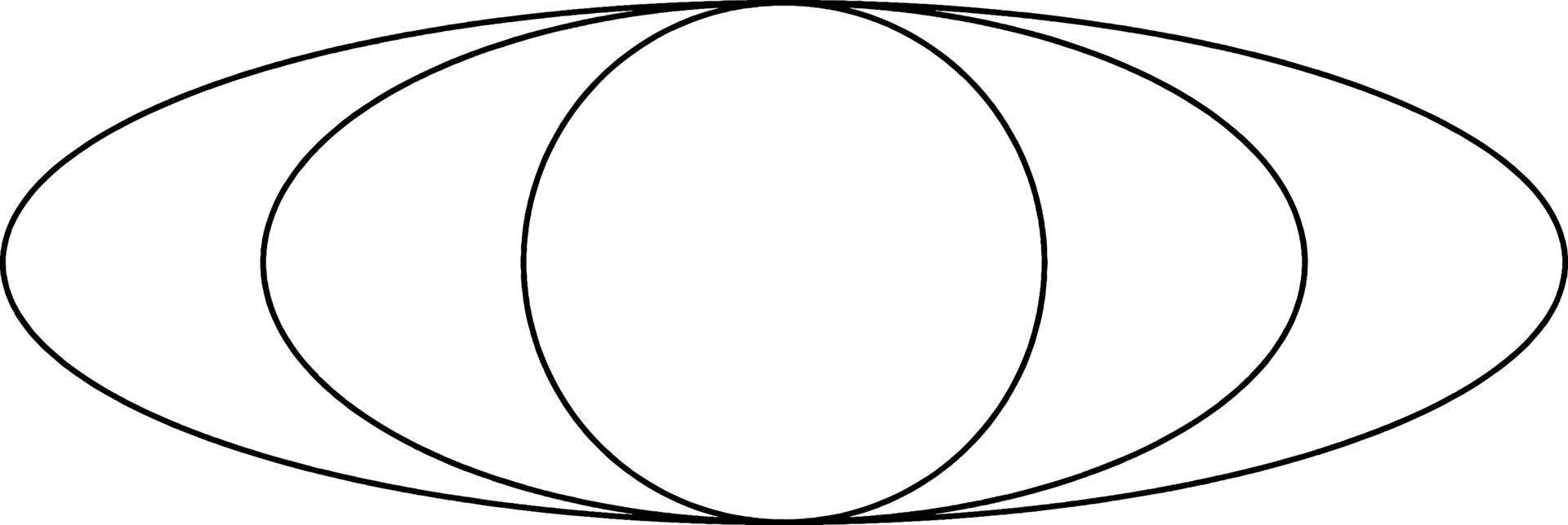 två koncentrisk ellipser, årgång illustration. vektor