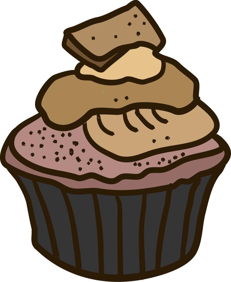 cupcake, illustration, vektor på vit bakgrund.