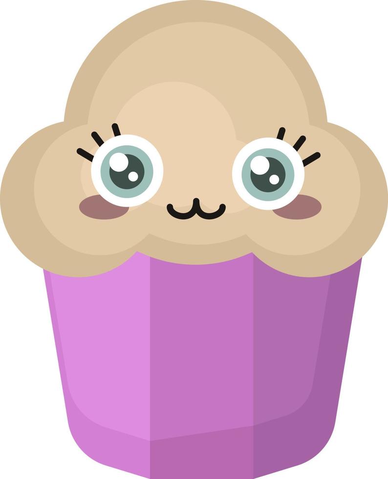 süßer Cupcake, Illustration, Vektor auf weißem Hintergrund