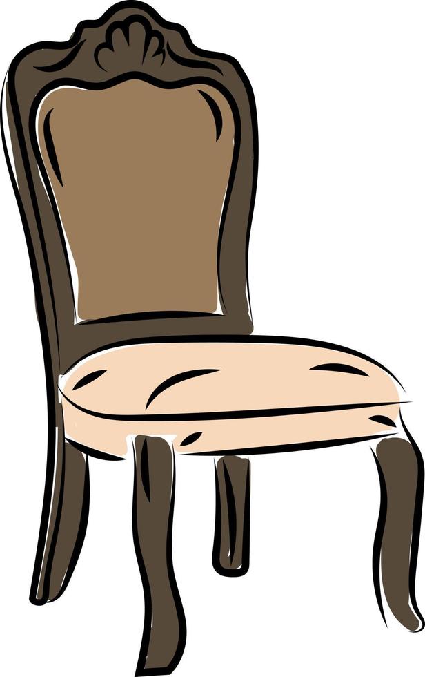 kunglig stol teckning, illustration, vektor på vit bakgrund