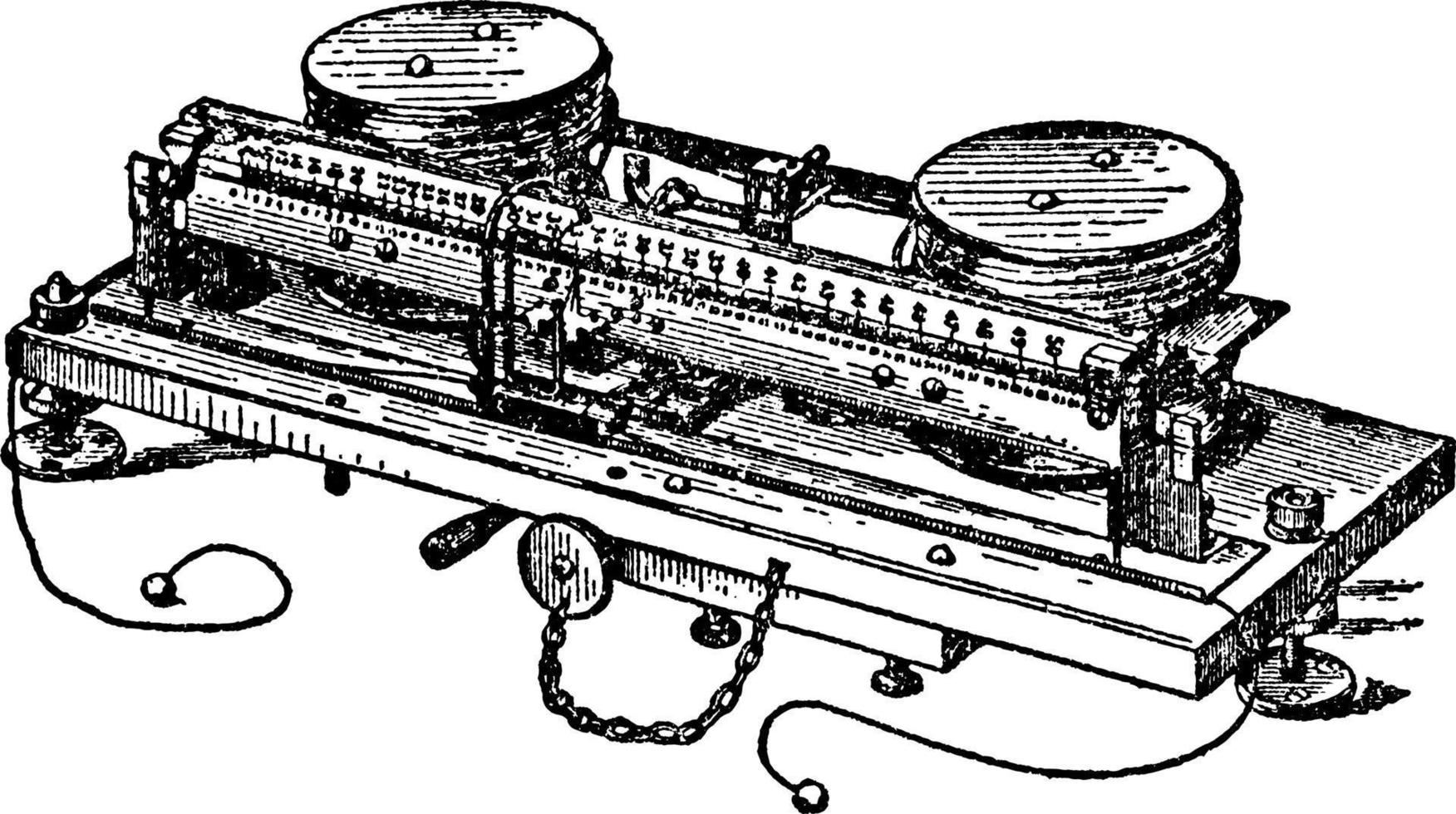 Lord Kelvins Ampere Balance, Vintage Illustration. vektor