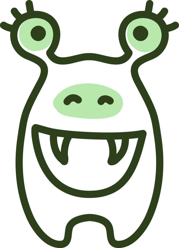 Happy Slug Monster, Illustration, Vektor auf weißem Hintergrund.