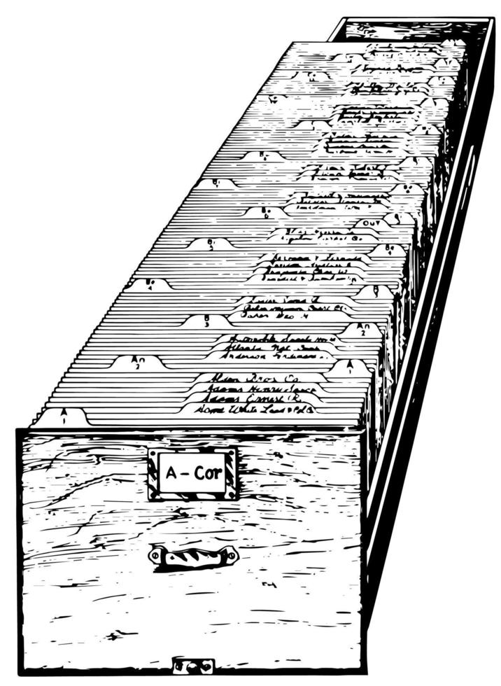 Aktenschrank, Vintage-Illustration. vektor