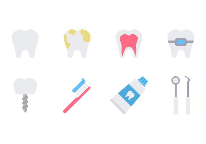 Free Dentist Icons Flat Vektor