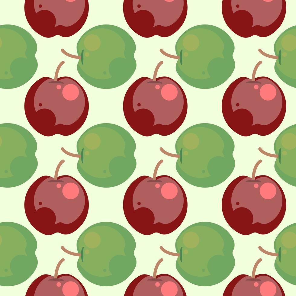 äpple mönster, illustration, vektor på vit bakgrund.