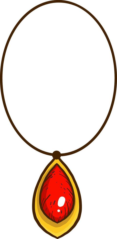 rote Halskette, Illustration, Vektor auf weißem Hintergrund.