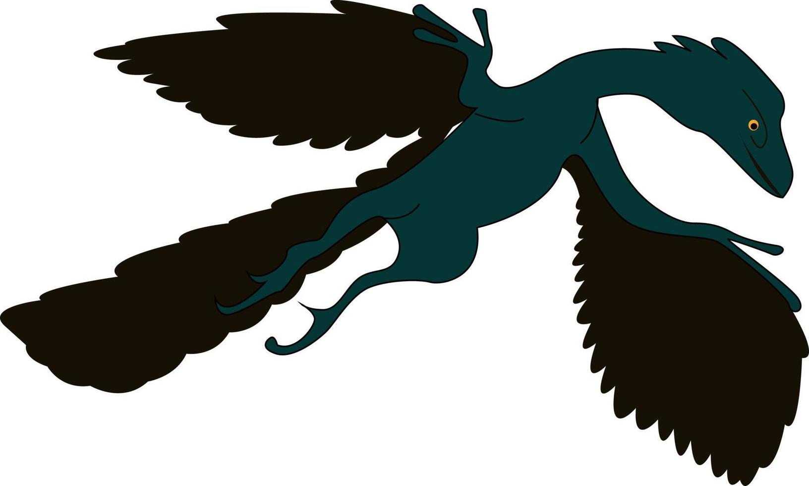 flygande archaeopteryx, illustration, vektor på vit bakgrund.