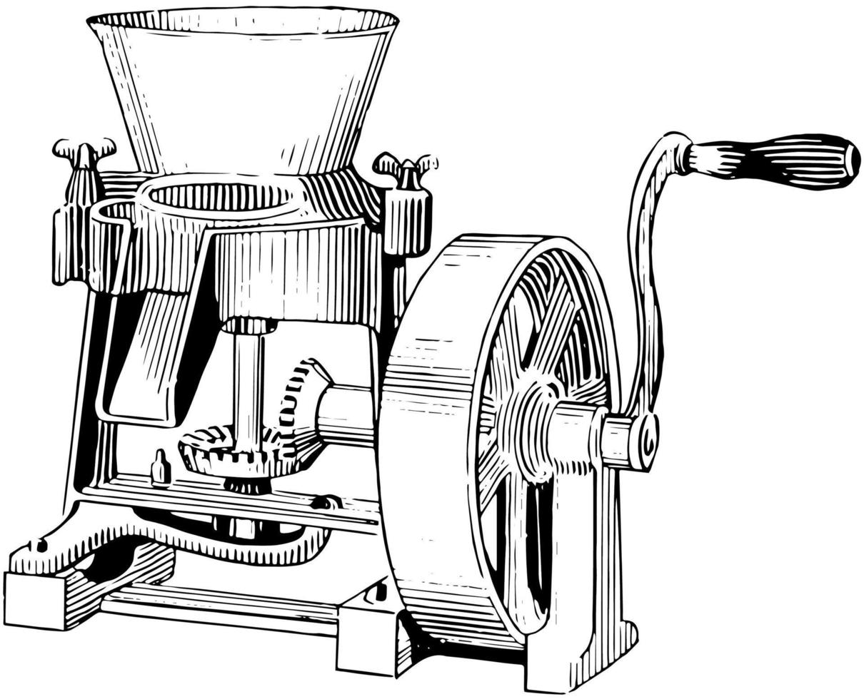 Farbmühle, Vintage Illustration. vektor