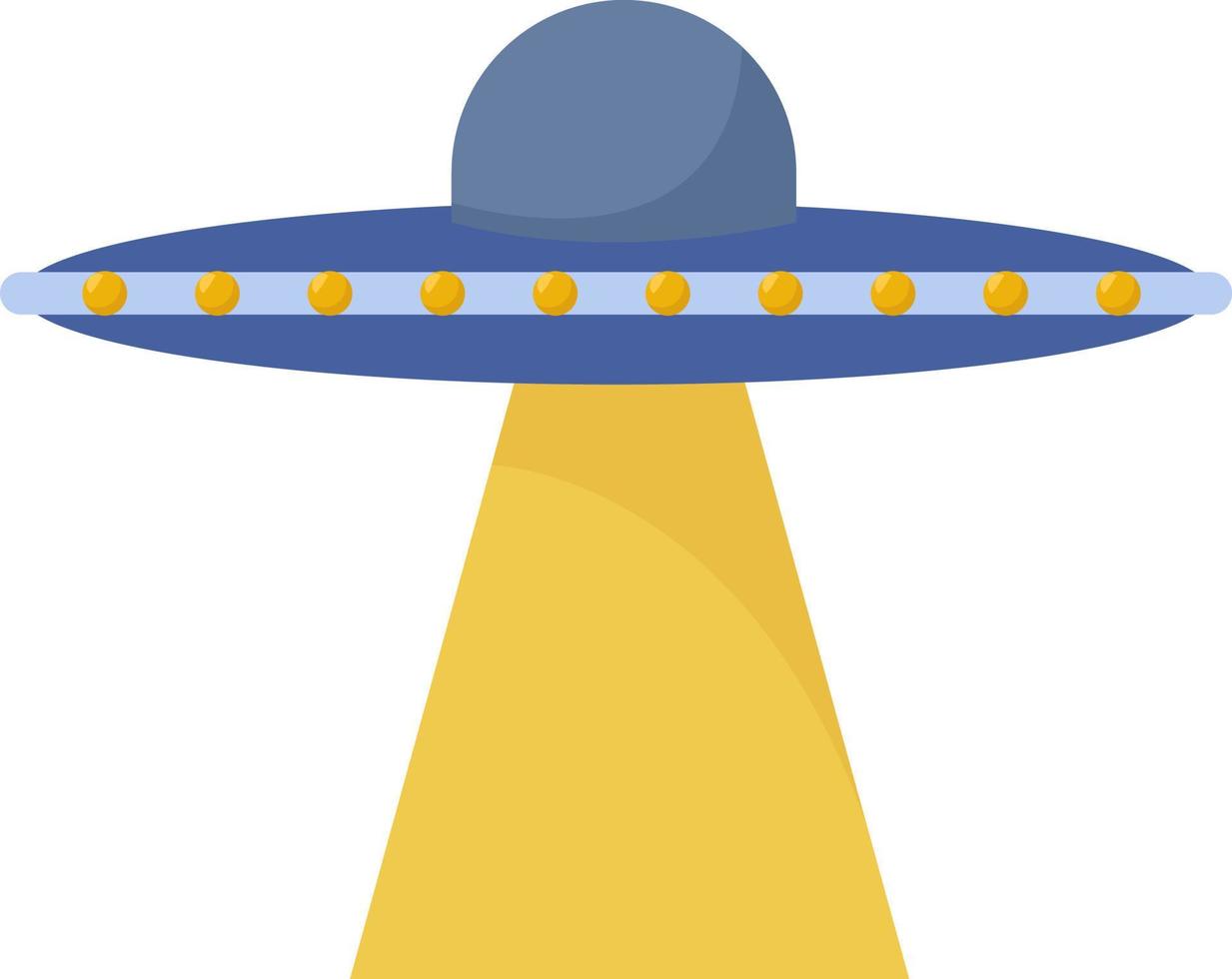 blaues ufo, illustration, vektor auf weißem hintergrund