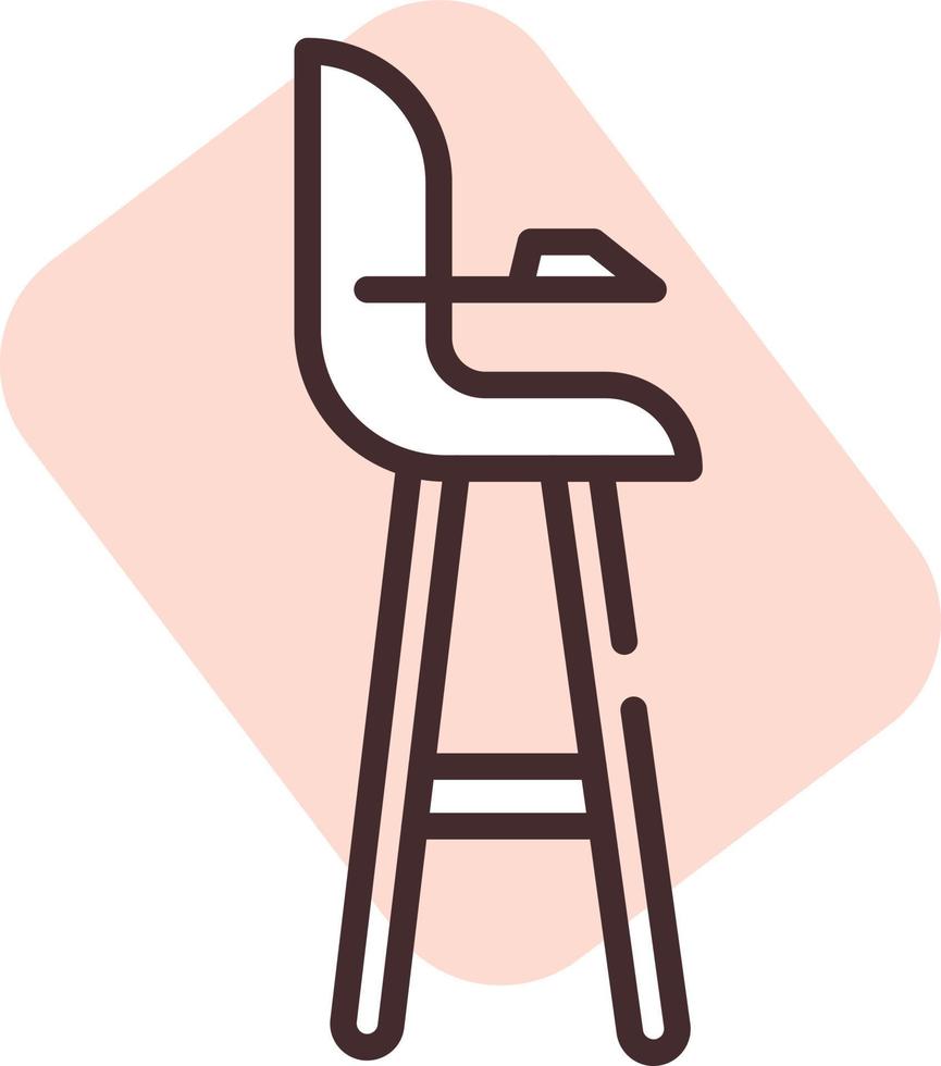 Kafé barn stol, illustration, vektor på en vit bakgrund.