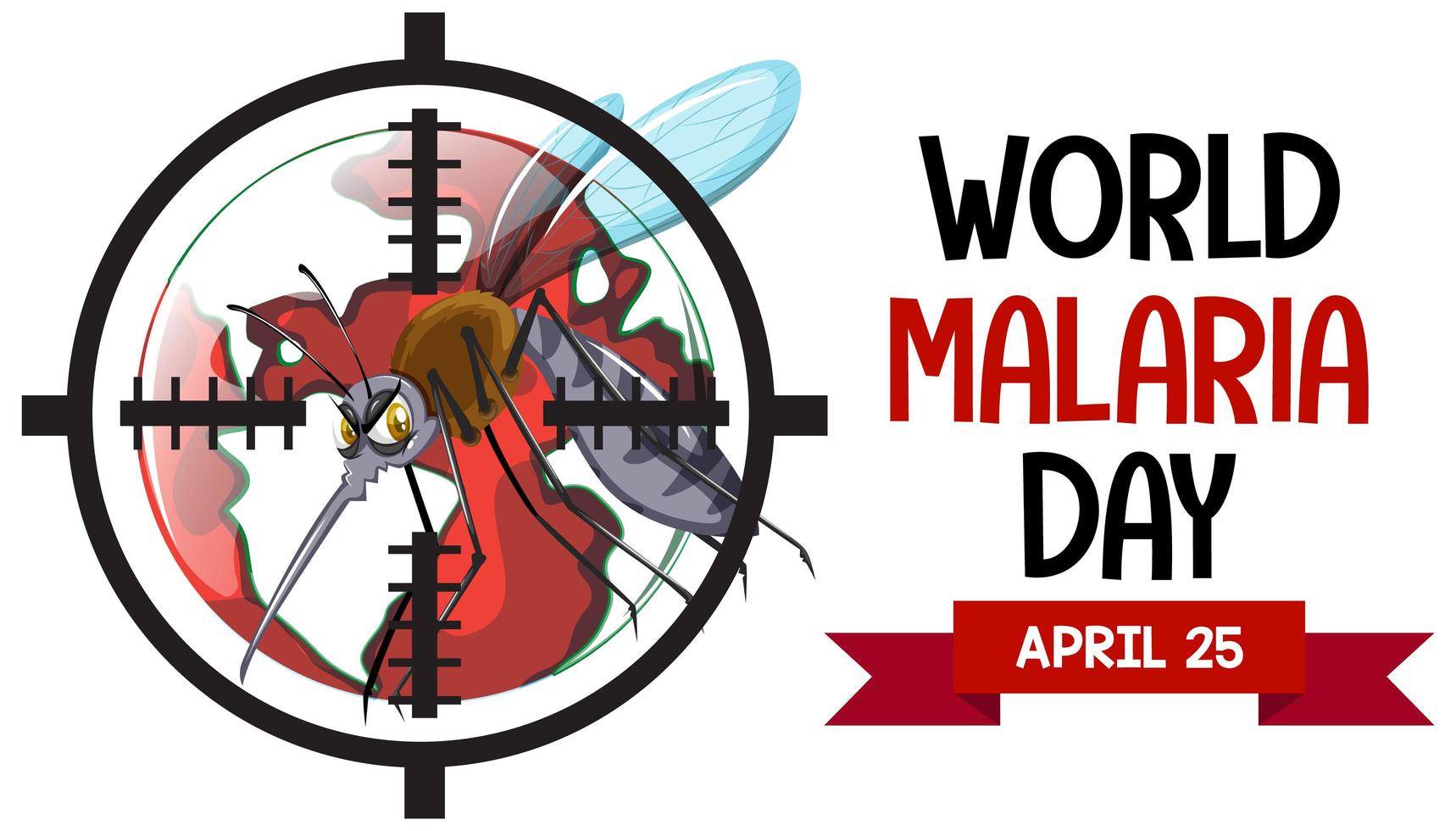 Weltmalaria-Tag mit Mückenzeichen vektor