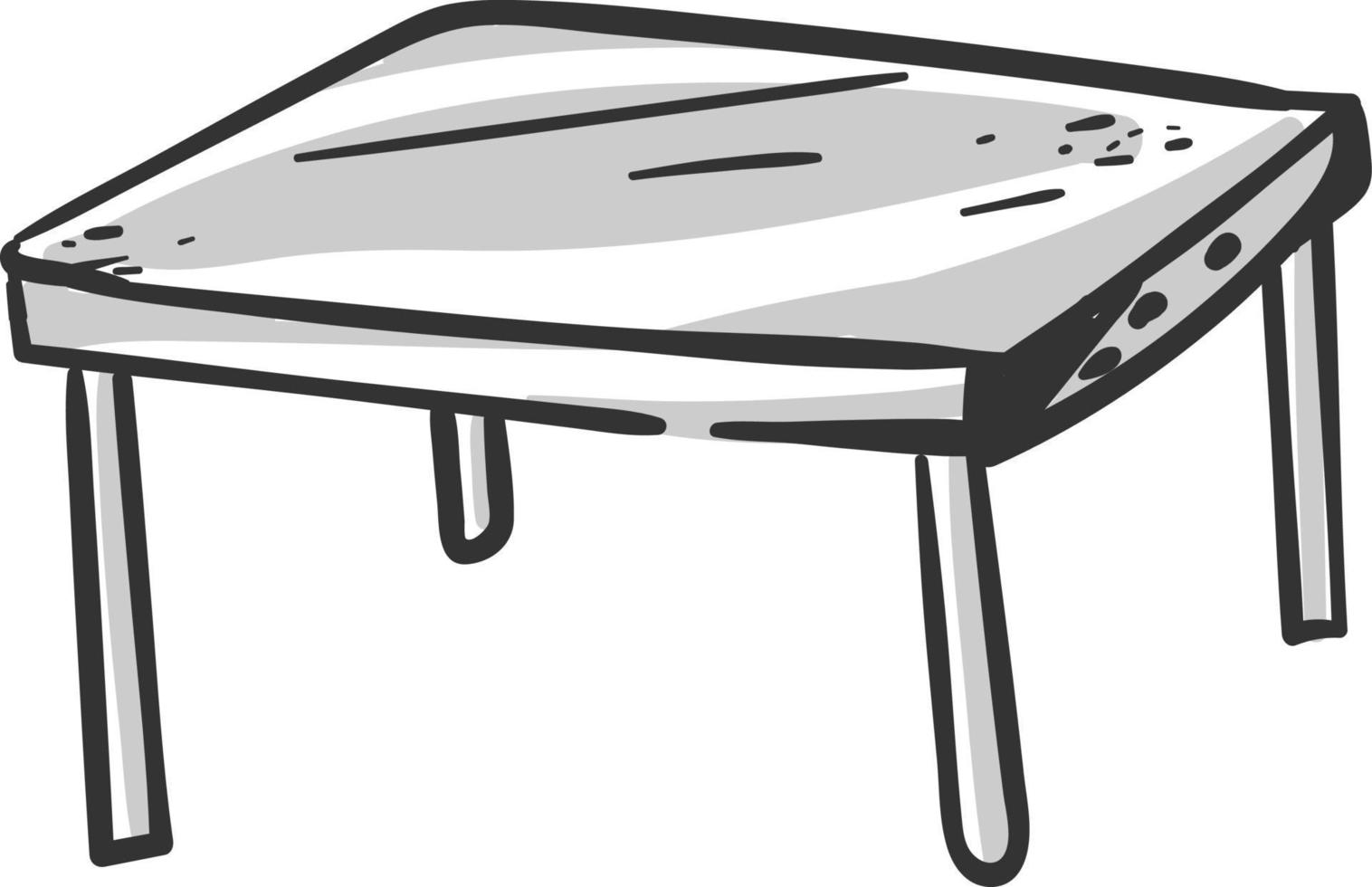 grauer Tisch, Illustration, Vektor auf weißem Hintergrund