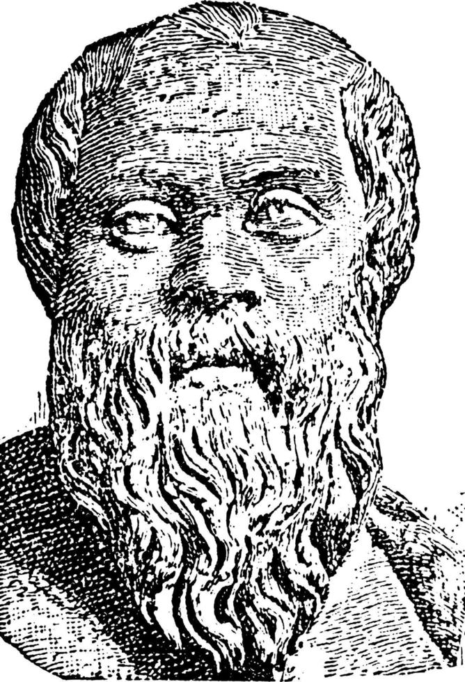 sätta dit av Sokrates, årgång illustration vektor