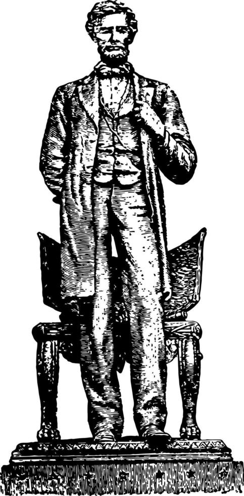 statue von lincoln vintage illustration vektor