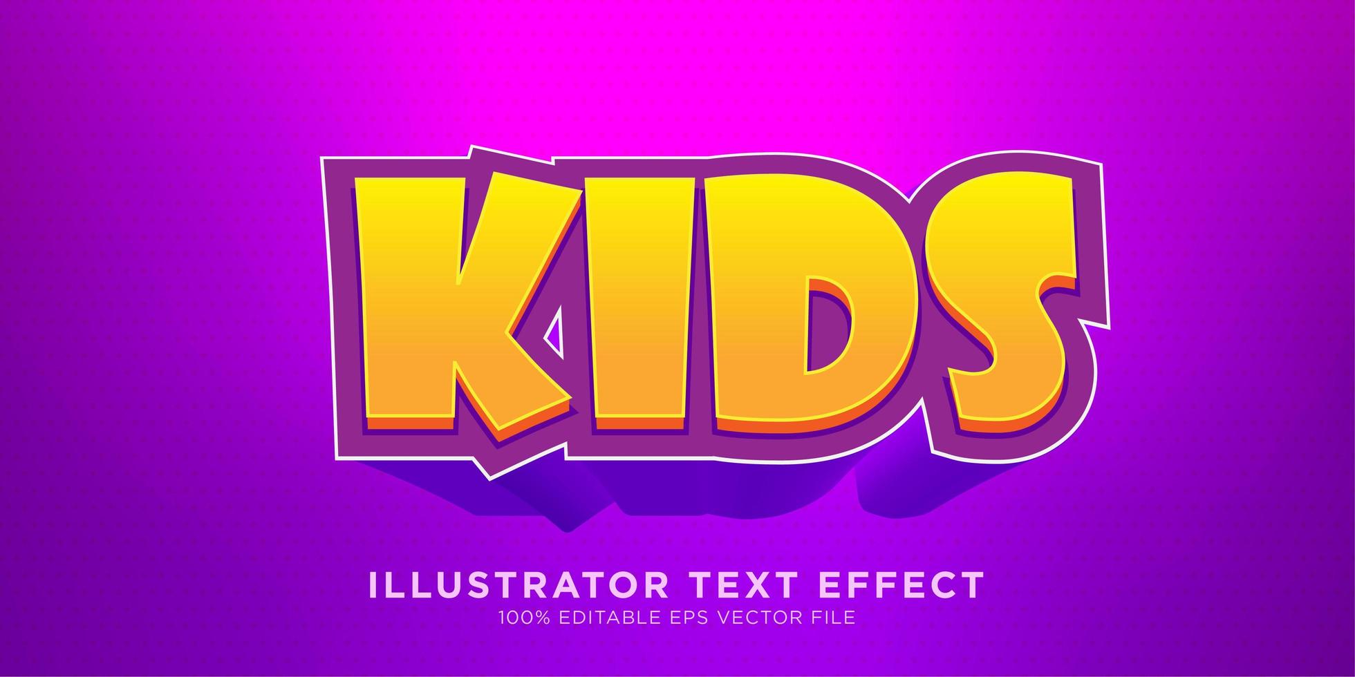 mutiges Kindertext-Effekt-Design vektor