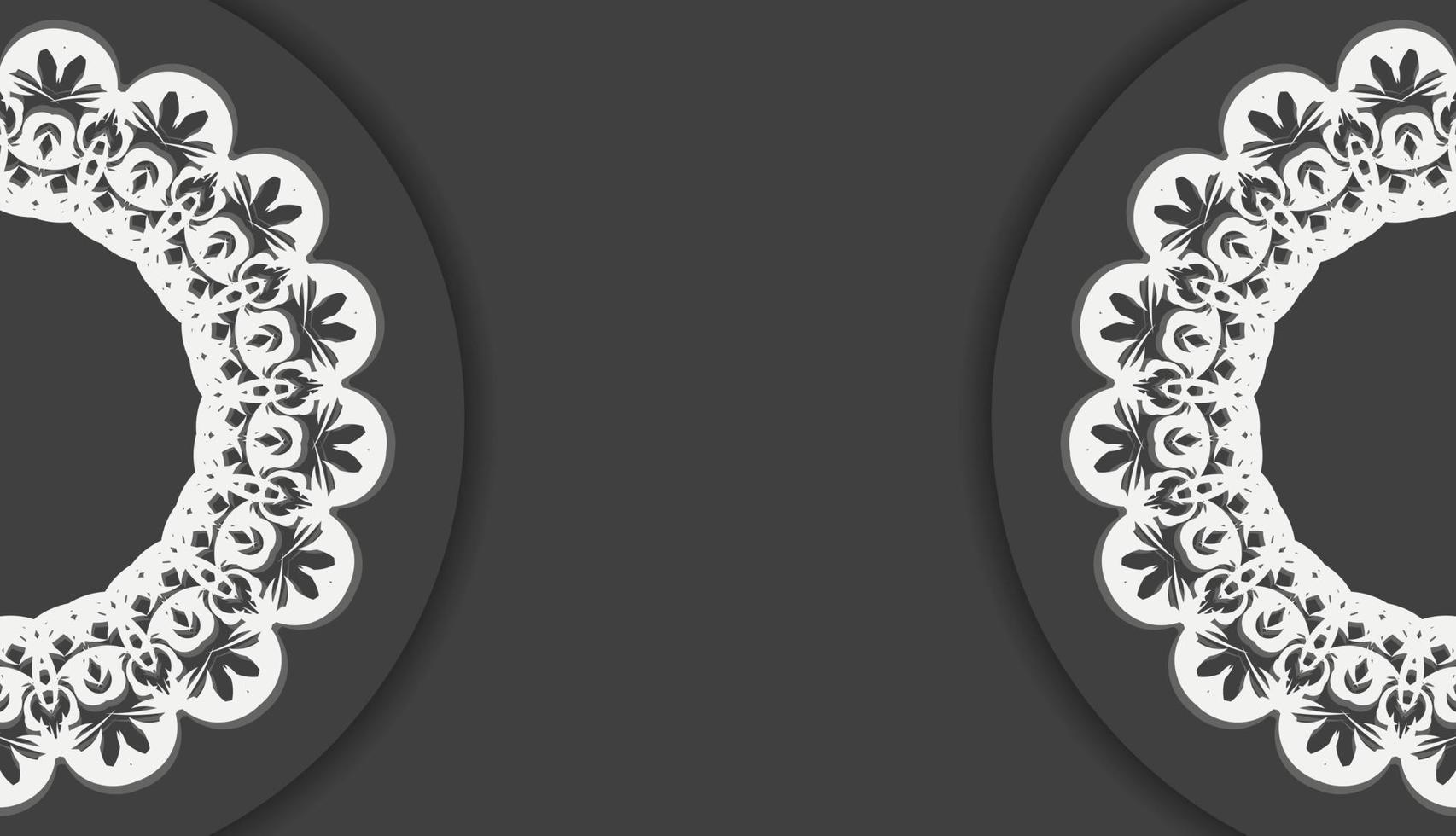 schwarzes Banner mit indischen weißen Ornamenten und Platz für Ihr Logo oder Text vektor