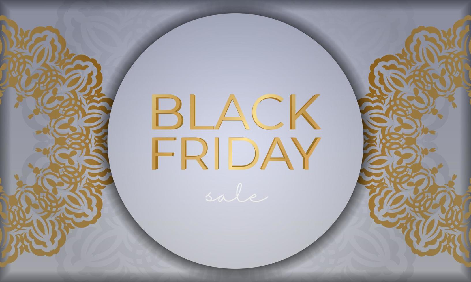 Beige Black Friday Sale Banner mit runder Verzierung vektor