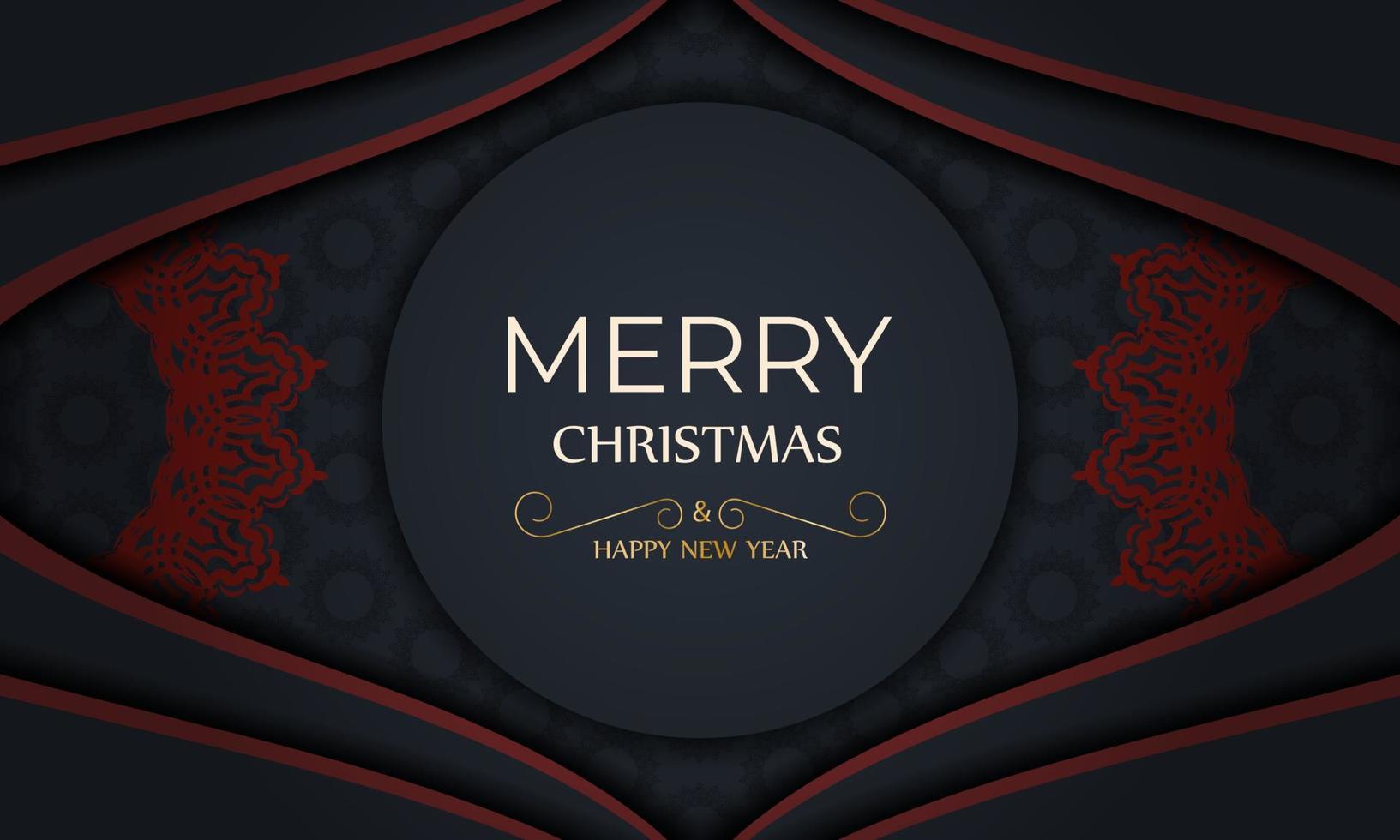 glad jul baner mall med röd årgång ornament i grå Färg. design bakgrund med med röd ornament. vektor